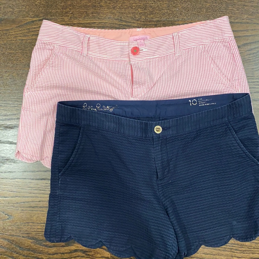 LOT 2 Pair Lily Pulitzer Scalloped Shorts